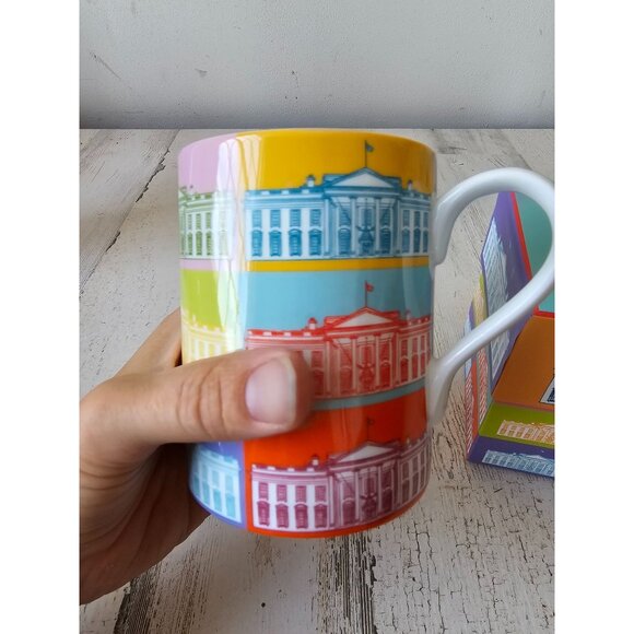 White House facade mug cup coffee tea new association rainbow multicolor colorfu - Picture 2 of 7